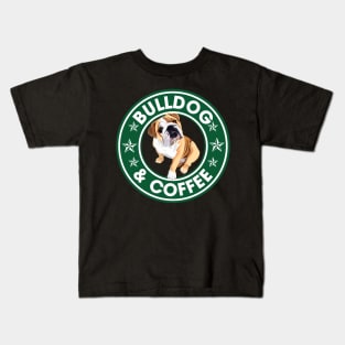 Bulldog And Coffee Kids T-Shirt